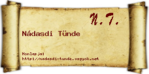 Nádasdi Tünde névjegykártya